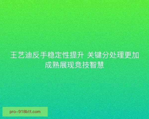王艺迪反手稳定性提升 关键分处理更加成熟展现竞技智慧